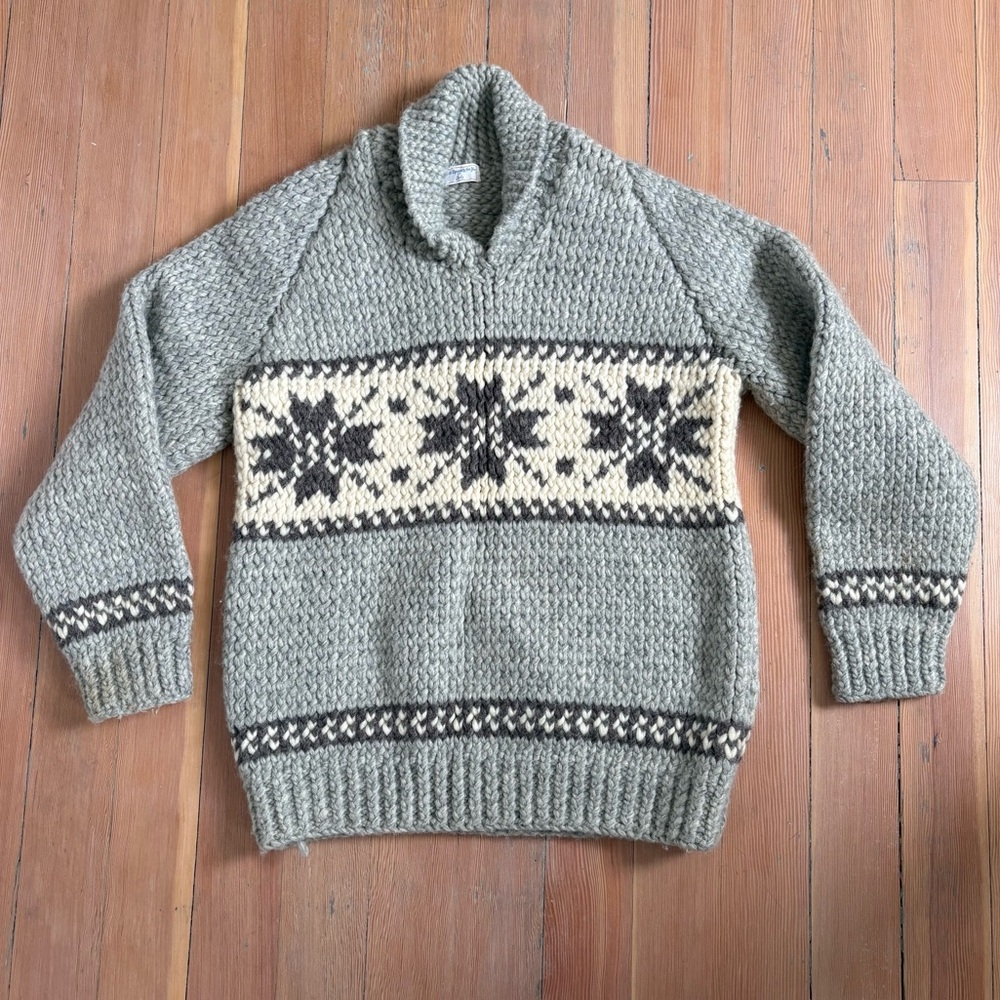 Handmade Cowichan Style Thick Wool Sweater